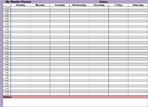 Able Daily Planners Templates