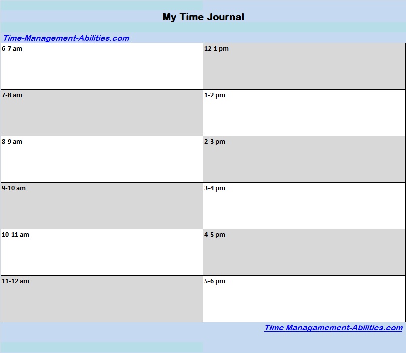 Journal for effective time management activities