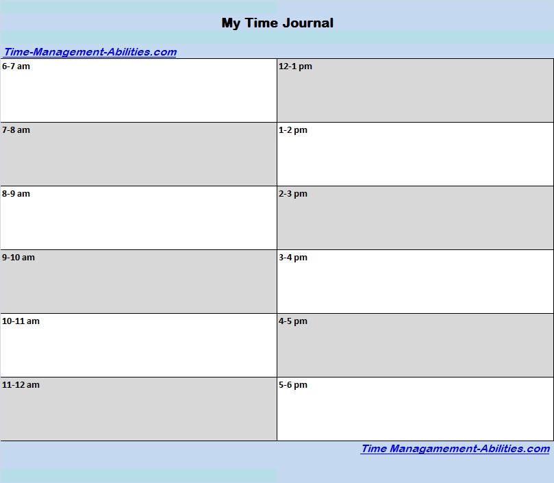 Time journal sample you can print