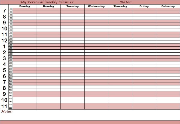 One of the weekly planners you can use for 1 week scheduling