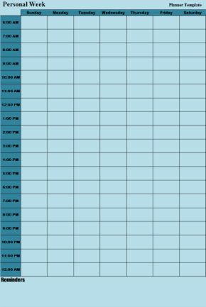 Weekly planners sample