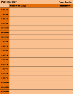 Daily printable planners sample