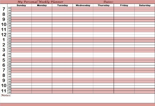 Simple and elegant weekly planners sample you can use.